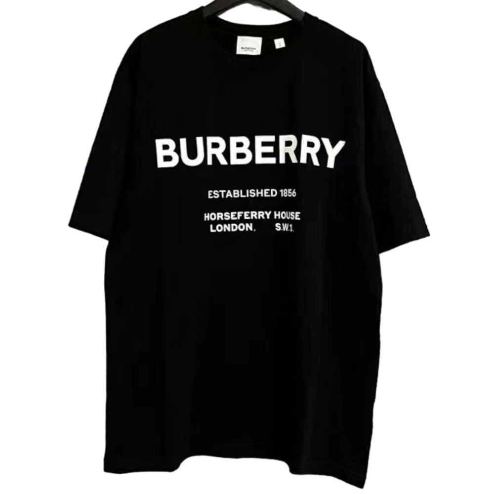 BURBERRY HORSEFERRY PRINT LOGO BLACK TEE