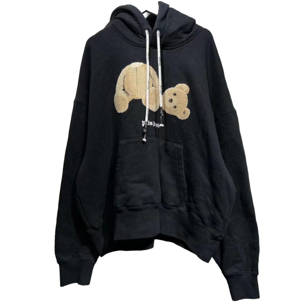 PALM ANGELS	KILL THE BEAR POPOVER BLACK HOODIE