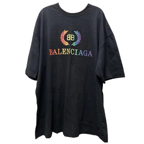 BALENCIAGA CREST LOGO RAINBOW TEE