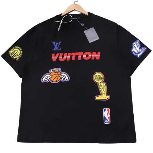 LOUIS VUITTON NBA MULTI LOGO BLACK T SHIRT