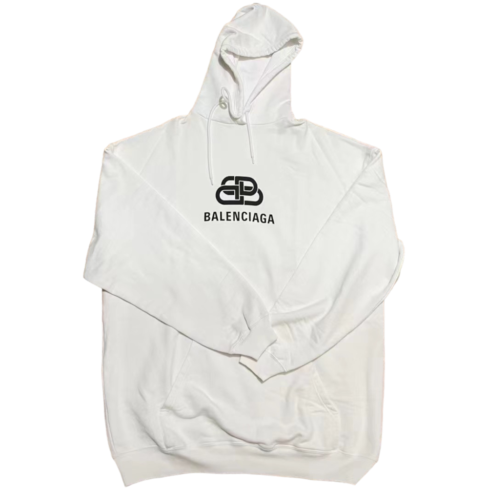 BALENCIAGA INTERLOCK WHITE HOODIE