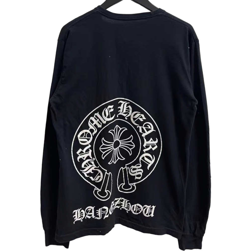 CHROME HEARTS LONG SLEEVE BLACK AND WHITE TEE