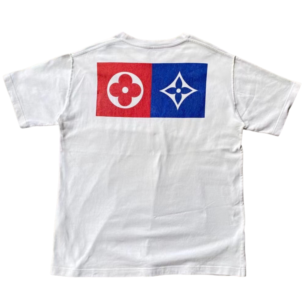 LOUIS VUITTON MULTI LOGOS MONOGRAM WHITE TEE LOUIS VUITTON MULTI LOGOS MONOGRAM WHITE TEE