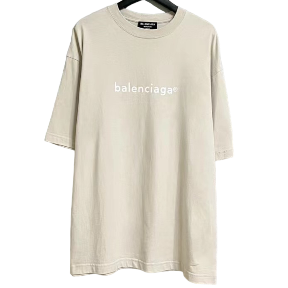 BALENCIAGA COPYRIGHT LOGO CREAM TEE