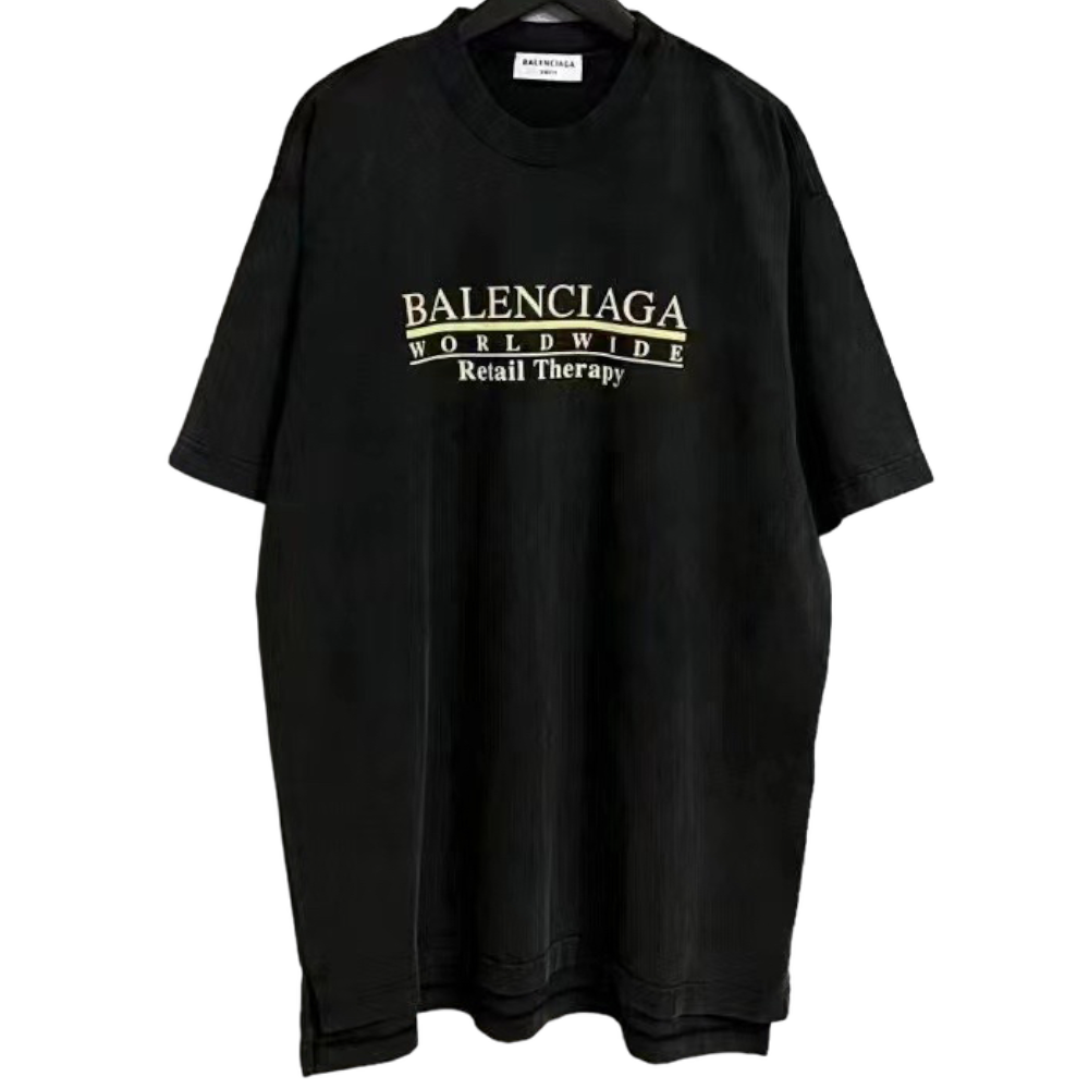 BALENCIAGA WORLDWIDE LOGO BLACK TEE
