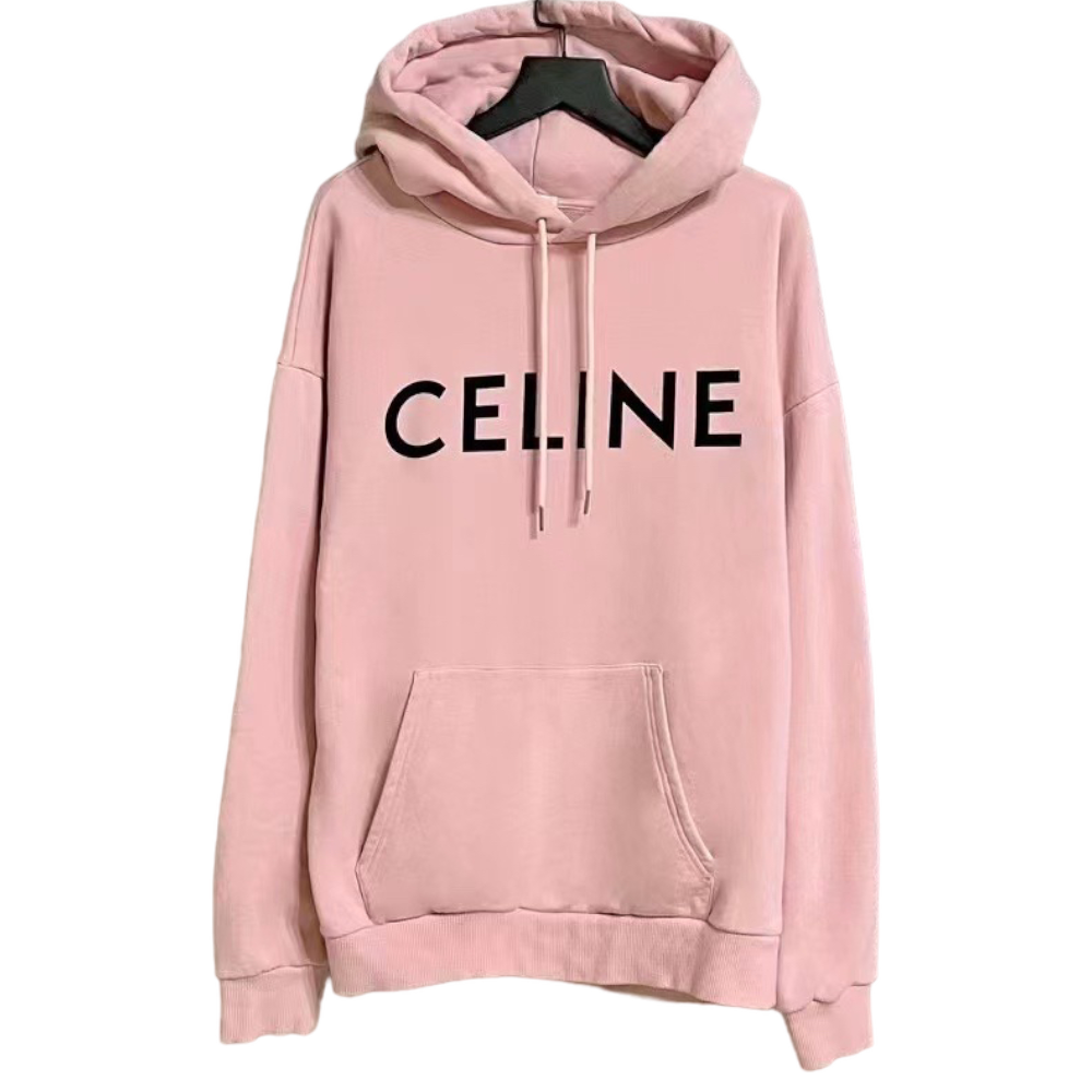 CELINE PRINT POPOVER	PINK HOODIE