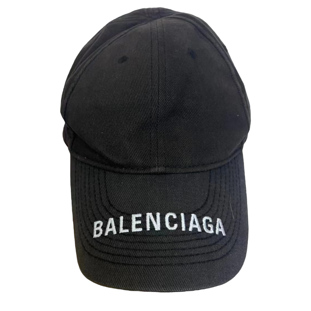 BALENCIAGA VISOR LOGO BLACK CAP