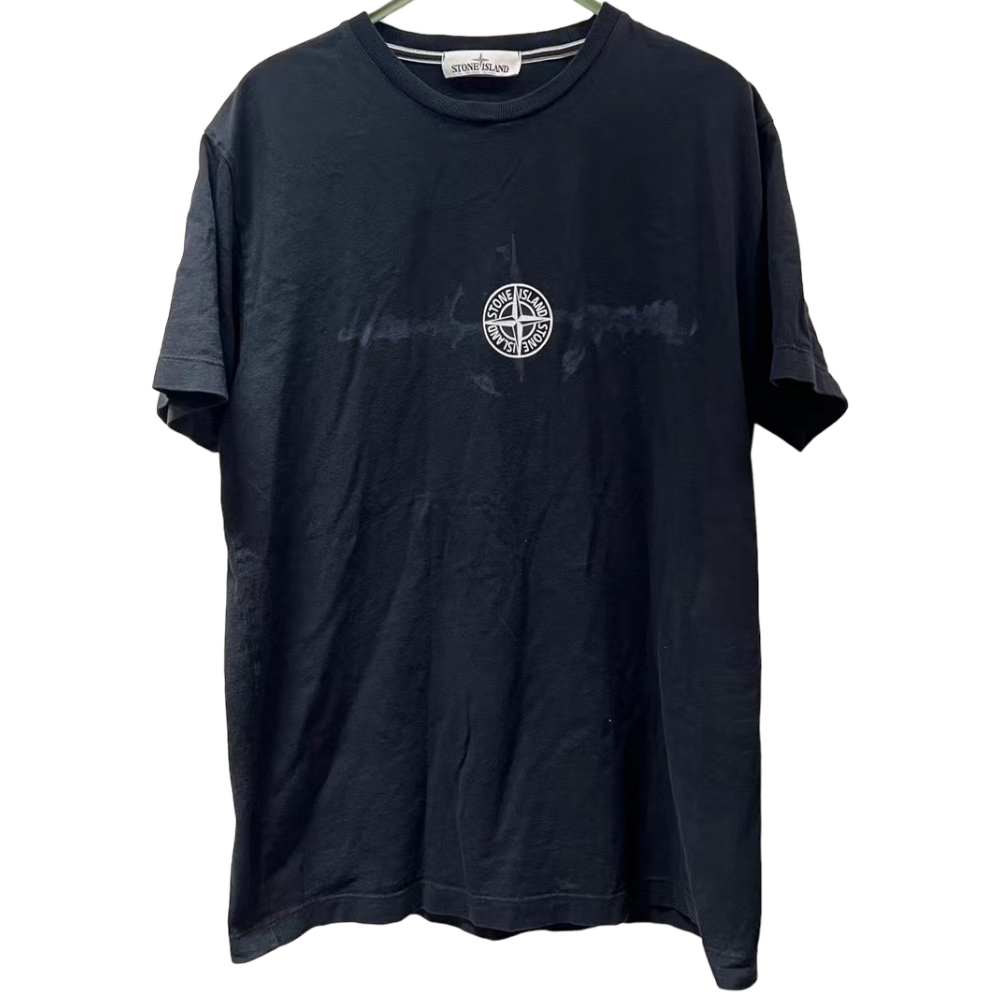 STONE ISLAND GRAPHIC PRINT BLACK TEE