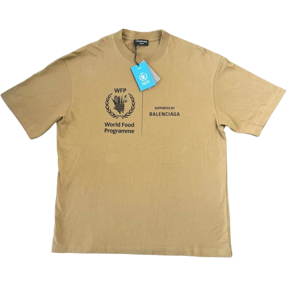 BALENCIAGA WORLD FOOD PROGRAMME BEIGE TEE