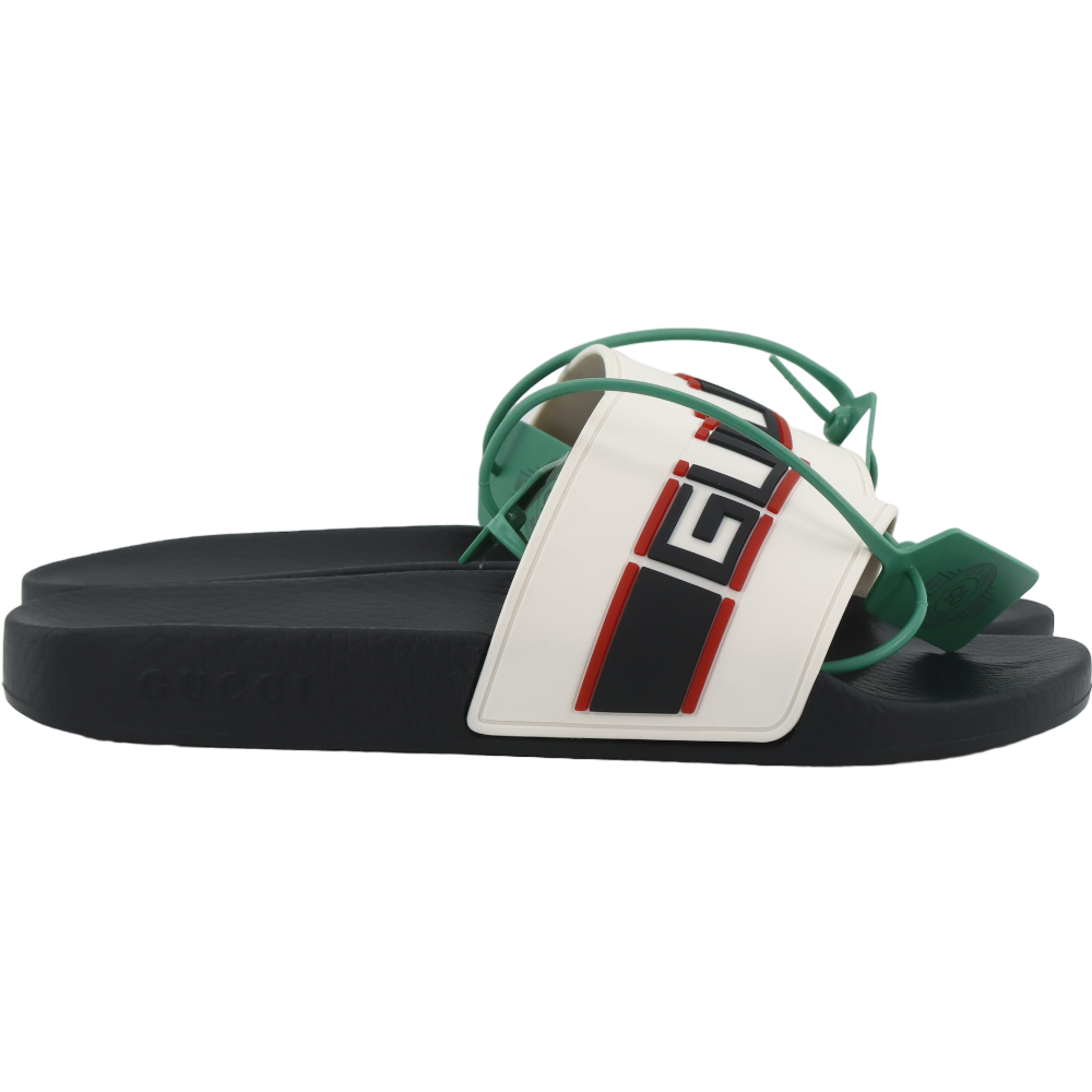 GUCCI STRIPE RETRO LOGO PURSUIT SLIDES