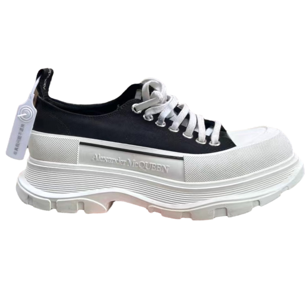 ALEXANDER MCQUEEN TREAD SLICK LACE UP ‘BLACK WHITE’ ALEXANDER MCQUEEN TREAD SLICK LACE UP ‘BLACK WHITE’