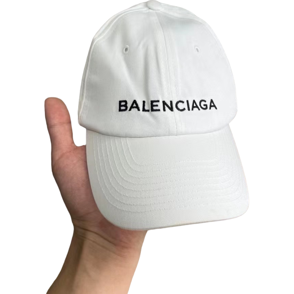 BALENCIAGA LOGO WHITE CAP