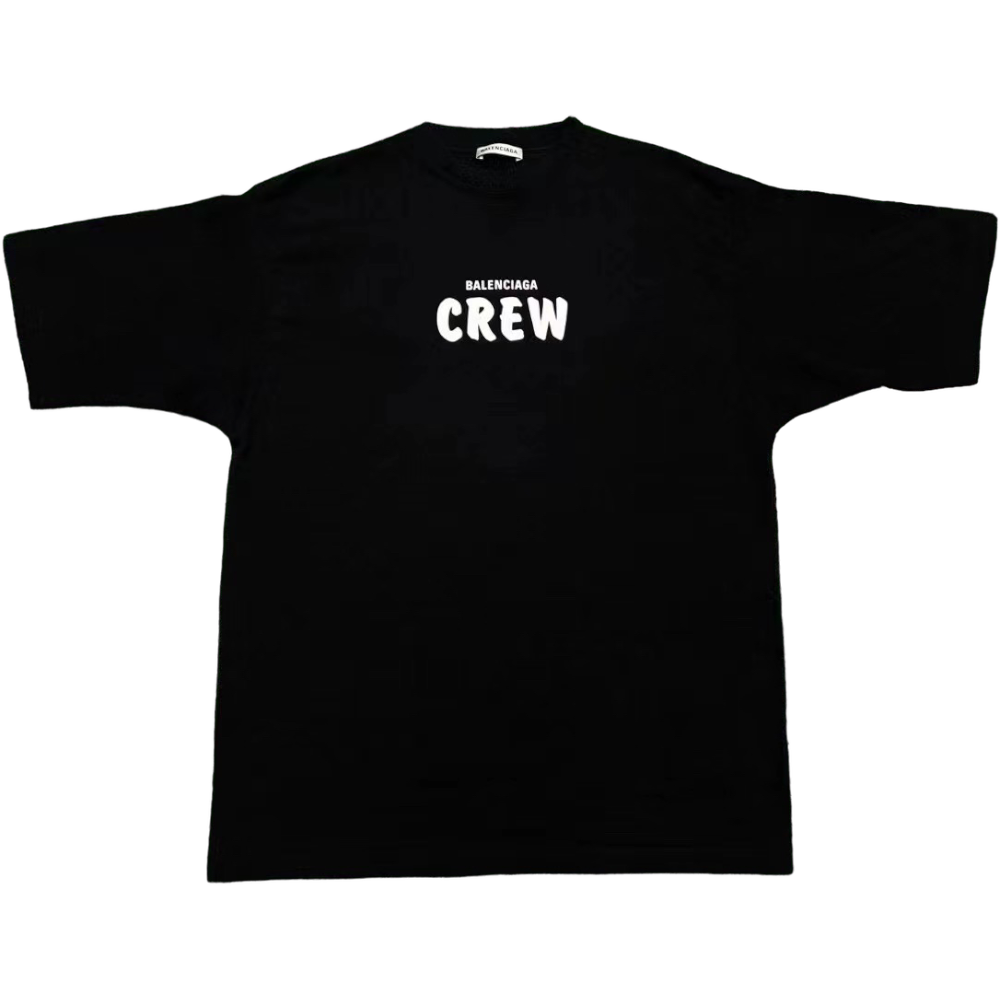 BALENCIAGA CREW LOGO BLACK TEE