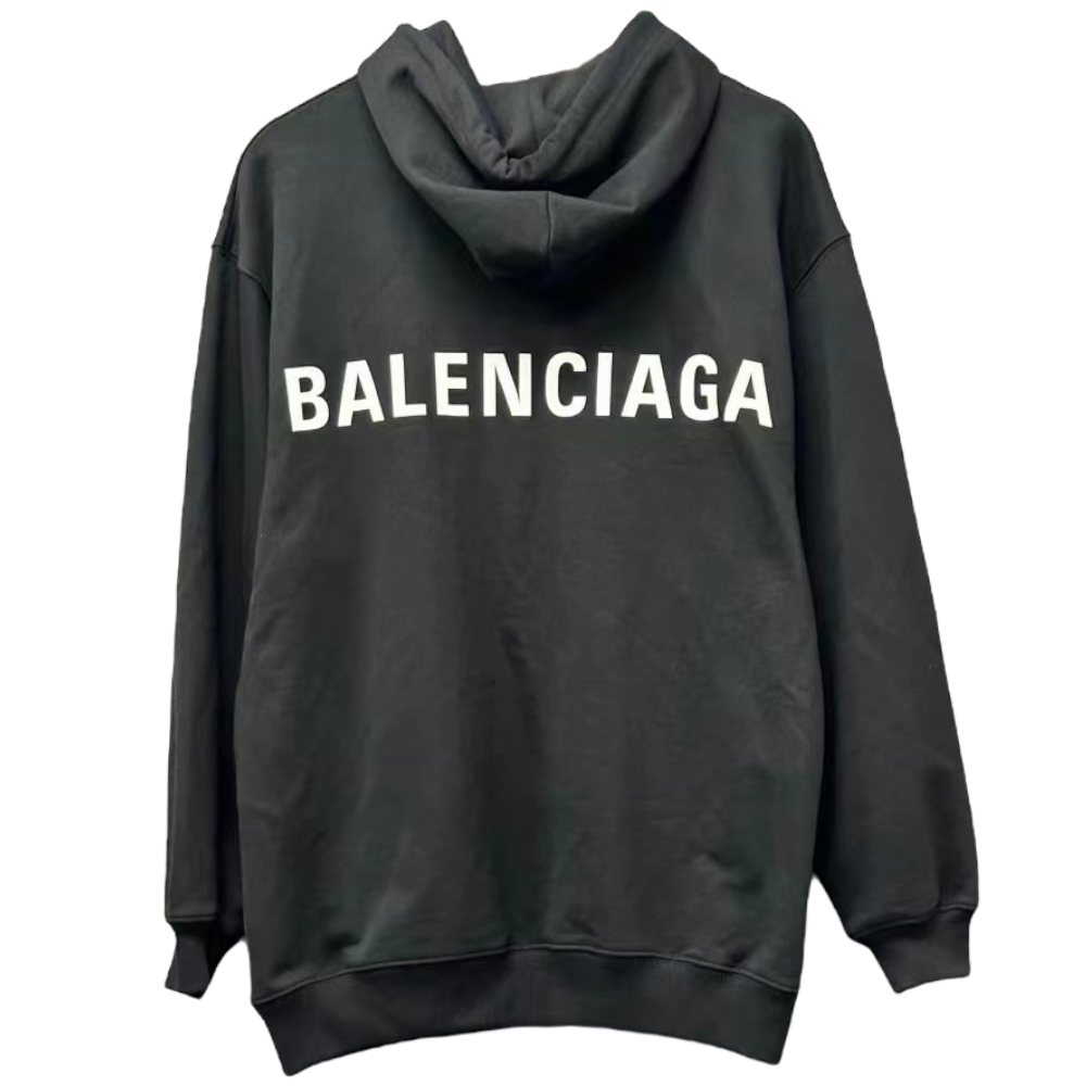 BALENCIAGA REAR LOGO BLACK HOODIE