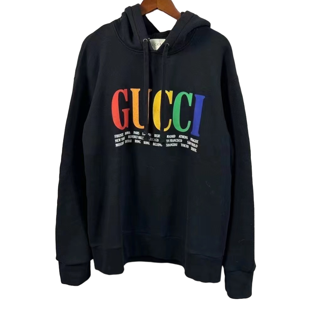 GUCCI CITIES BLACK HOODIE