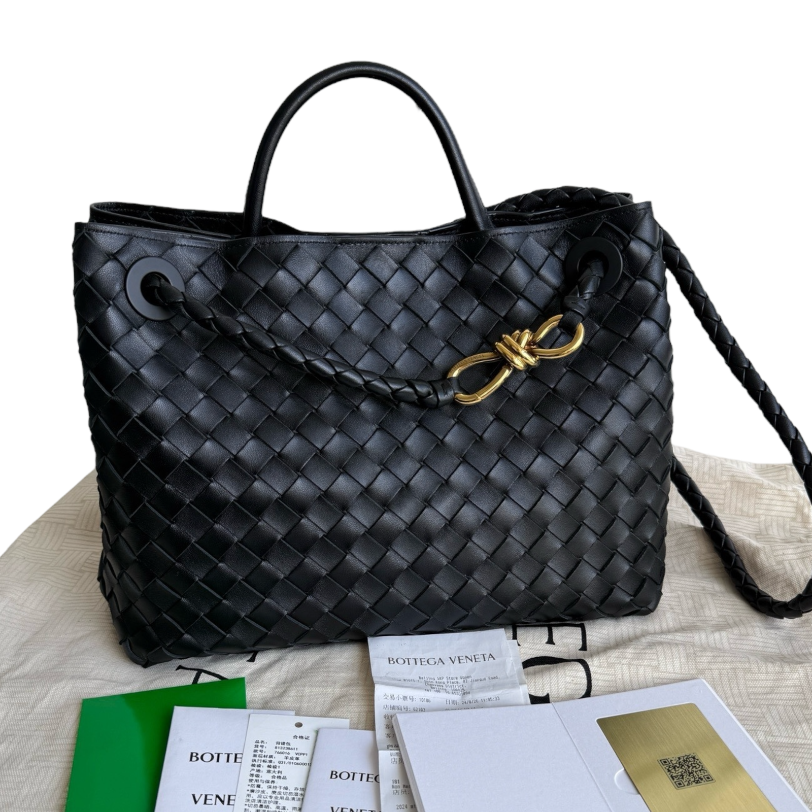 Bottega Veneta Medium Andiamo in Black GHW