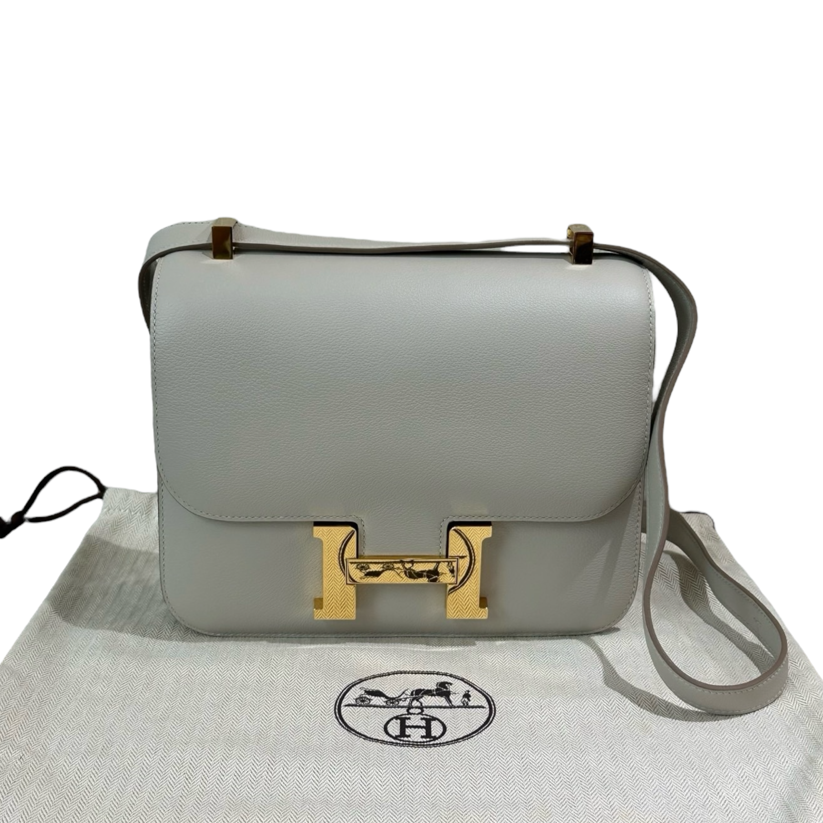 Hermes Constance 24 in Bleu Glacier GHW
