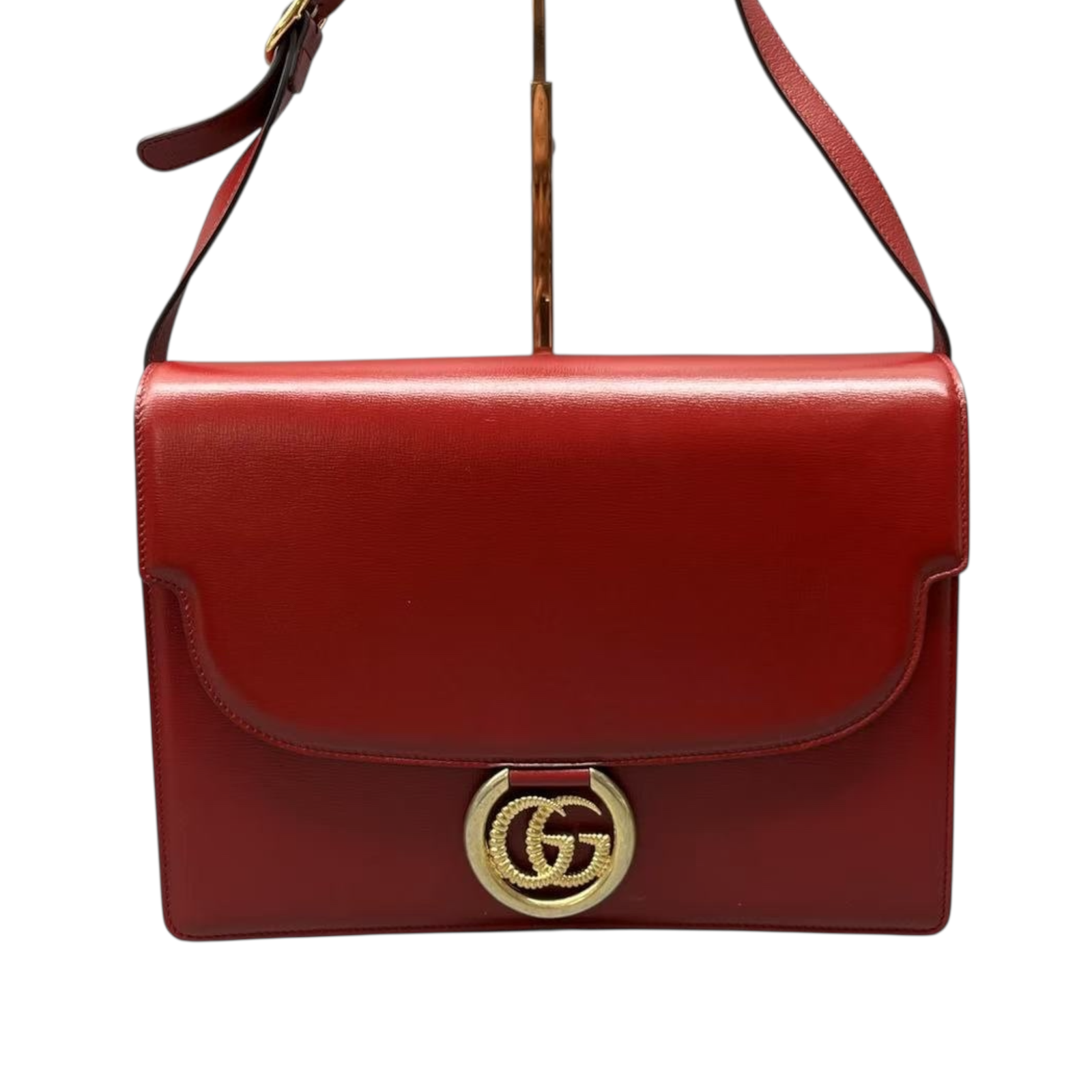 Gucci GG Ring Shoulder Bag in Red GHW