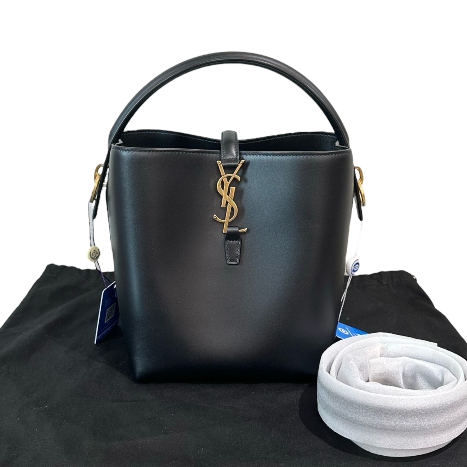 YSL Saint Laurent Small Le 37 Bucket Bag in Black GHW
