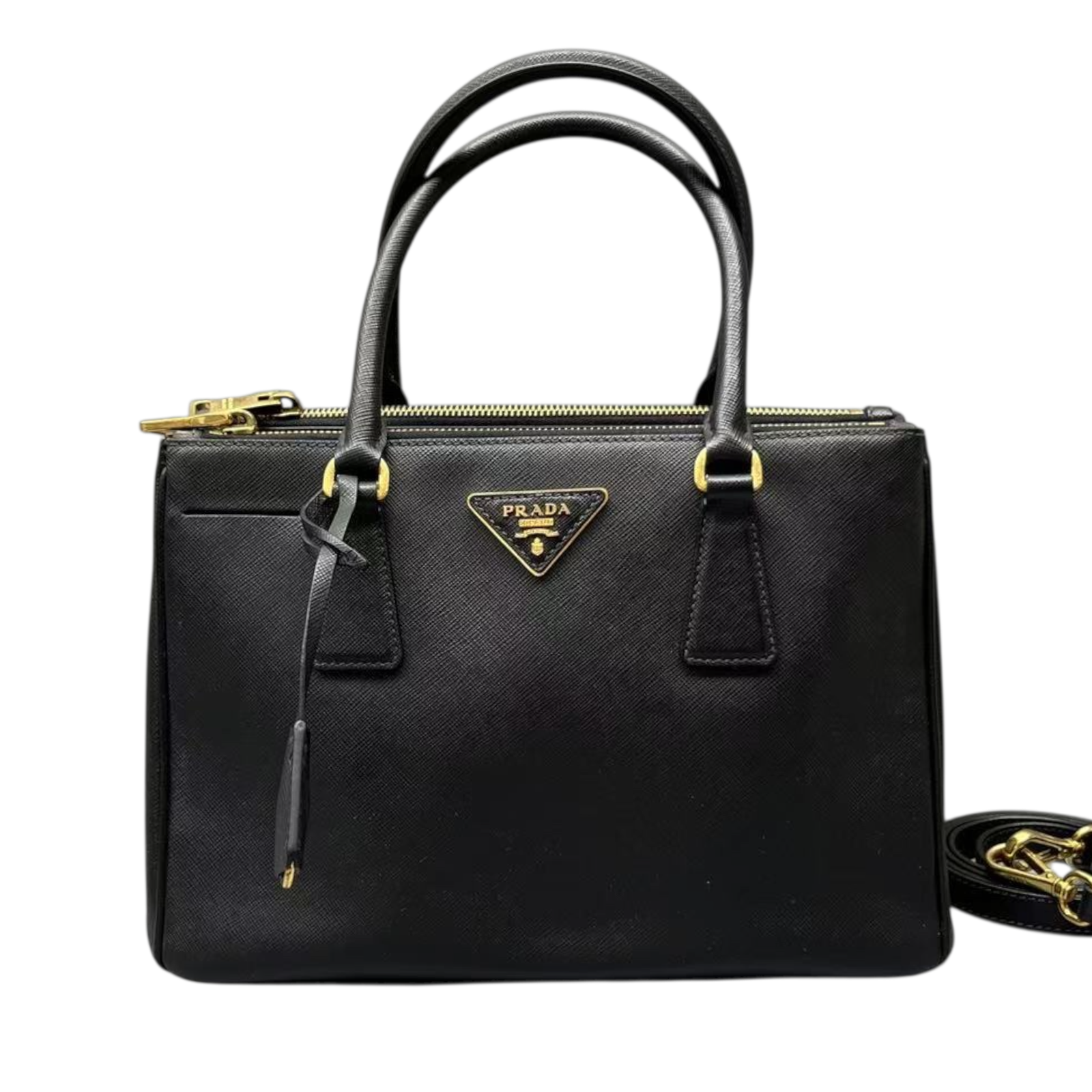Prada Small Galleria Tote in Black GHW