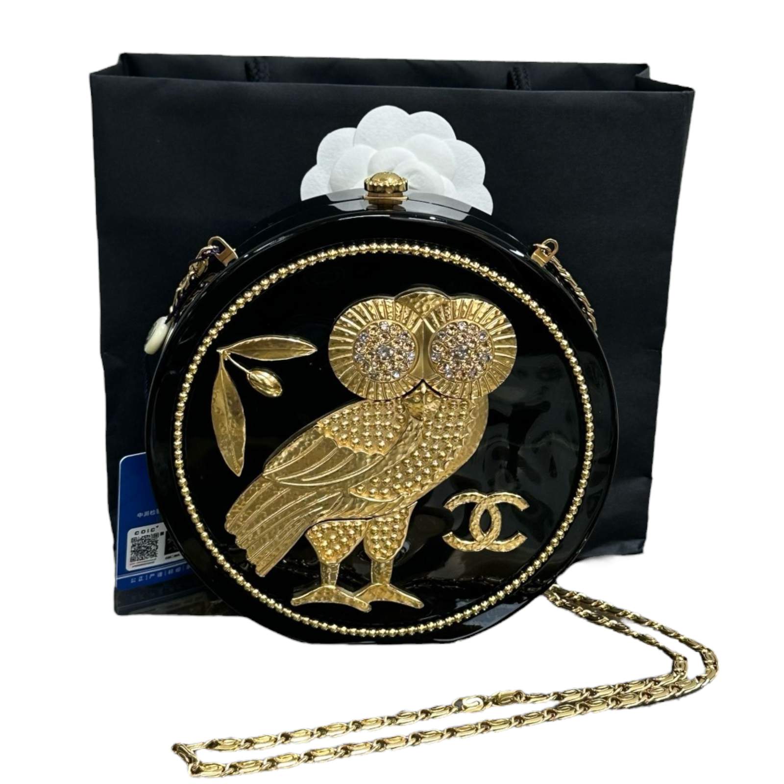 Chanel Limited Edition Owl Evening Bag in Black GHW