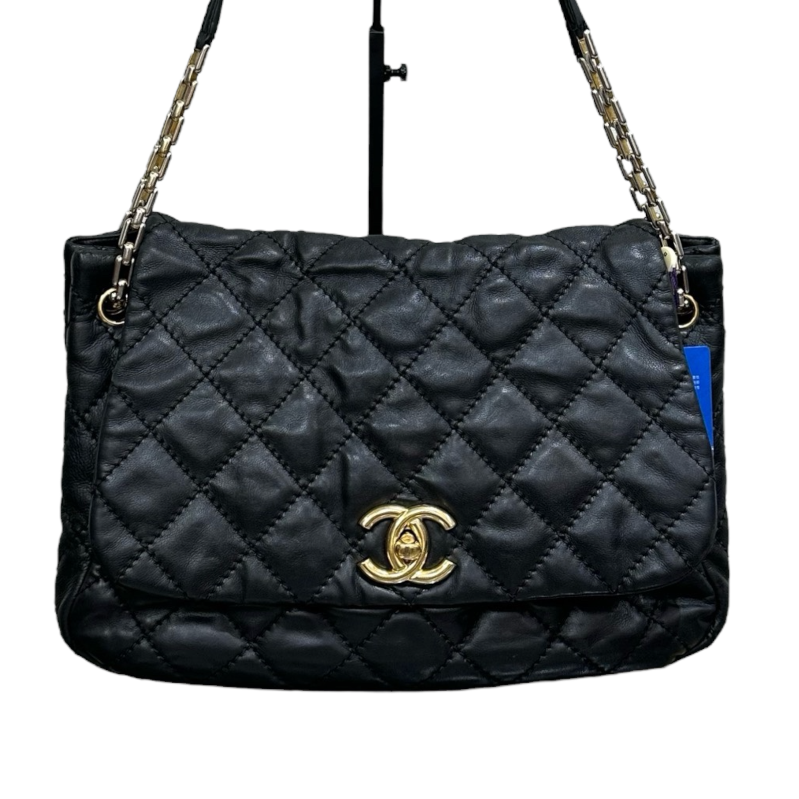 Chanel Jumbo Stitch Flap Bag in Black GHW